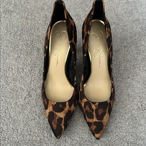Jessica Simpson Brown Leopard Print Heels